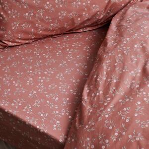 Piglet Apricot Floral Cotton Fitted Sheet Size Super King