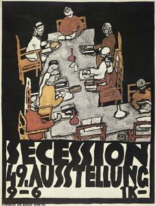 Egon Schiele - Fine Art Print Poster for the Vienna Secession, 49th Exhibition, Die Freunde, (30 x 40 cm)