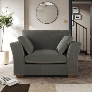 Blakeney Snuggle Chair Cosy Velvet Grey
