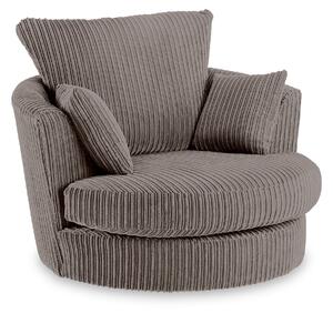 Bletchley Jumbo Cord Fabric Swivel Arm Chair | Roseland