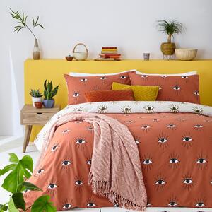 Theia Abstract Eyes Bedding Set Clay Pink