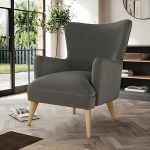 Marlow Wing Chair Cosy Velvet Grey