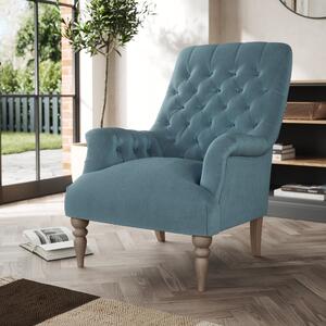 Bibury Buttoned Back Chair Cosy Velvet Pacific