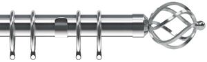 Cage 28mm Curtain Pole Satin Silver