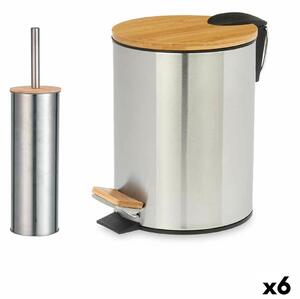 Bath Set Berilo B0353S 3L+B1041S Silver Bamboo Stainless steel polypropylene 2 Pieces (6 Units)