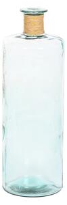 Vase Home ESPRIT Transparent Rushes Recycled glass Natural 25 x 25 x 75 cm