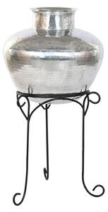 Vase Home ESPRIT Black Silver Aluminium 45 x 45 x 95 cm