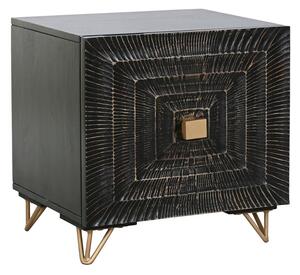 Nightstand Home ESPRIT Black Golden 50 x 40 x 50 cm