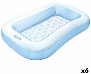 Inflatable Paddling Pool for Children Intex Rectangular Blue White 90 L 166 x 25 x 100 cm (6 Units)