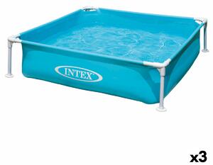 Children's pool Intex Mini Frame Blue Squared 342 L 122 x 30 x 122 cm (3 Units)