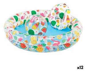 Inflatable Paddling Pool for Children Intex Tropical Rings 150 l 122 x 25 cm (12 Units)