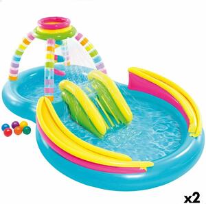 Inflatable Paddling Pool for Children Intex Rainbow 374 L 295 x 109 x 191 cm (2 Units)