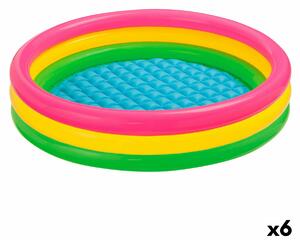 Inflatable Paddling Pool for Children Intex Sunset Rings 131 L 114 x 25 x 114 cm (6 Units)