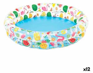 Inflatable Paddling Pool for Children Intex Tropical Rings 150 l 122 x 25 cm (12 Units)