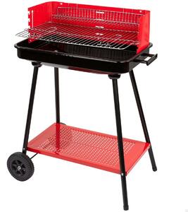 Coal Barbecue with Wheels Aktive Steel Plastic Enamelled Metal 66 x 85 x 44 cm Red