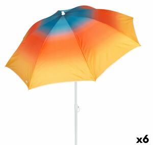 Beach parasol Aktive Multicolour 180 x 195 x 180 cm (6 Units)