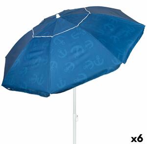 Beach parasol Aktive Blue 220 x 210 x 220 cm (6 Units)