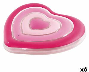 Air mattress Intex Heart 135 x 155 x 25 cm Pink (6 Units)