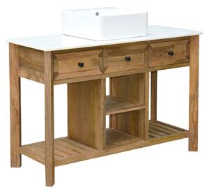 Under Sink Cabinet Home ESPRIT White Natural Ceramic Mango wood 120 x 50 x 82 cm