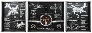 Wall Clock Home ESPRIT Golden Silver Metal Aeroplane Vintage 175 x 21 x 64 cm