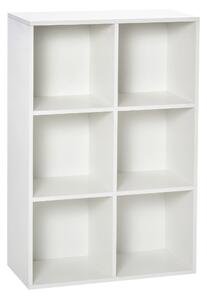 HOMCOM Six-Cube Bookcase - White Wood Effect