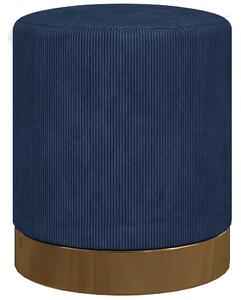 HOMCOM Soft Padded Corduroy Footstool - Dark Blue Aosom UK