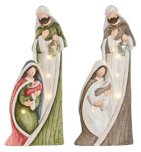 Christmas nativity set Home ESPRIT White Green Grey Magnesium 27,5 x 11 x 60 cm (2 Units)