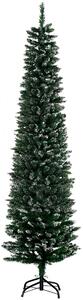 HOMCOM 6.5FT Artificial Snow Dipped Christmas Tree Xmas Pencil Tree Holiday Home Indoor Decoration with Foldable Black Stand, Green