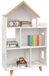 ZONEKIZ 3-Tier Children's Toy Storage Unit with 6 Bins, Freestanding Organiser Shelf for Playroom, White Aosom UK