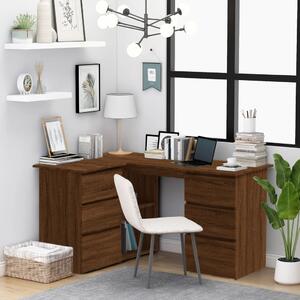 Corner Desk Brown Oak 145x100x76 cm Engineered Wood