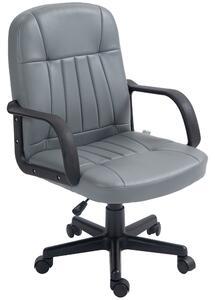 Vinsetto Swivel Executive Office Chair PU Leather Computer Desk Chair Office Furniture Gaming Seater - Grey