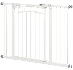 PawHut Pressure Mounted Safety Gate, Auto-Close Pet Door for Dogs, Easy Fit Adjustable Width 74-100cm, Grey