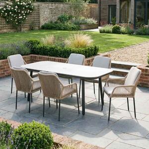 Monterey Aluminium Garden Lounger Set with 2 Nesting Tables in Terracotta