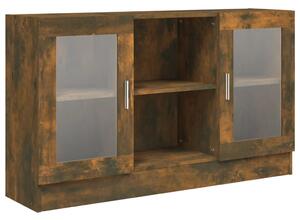 Vitrine Cabinet Smoked Oak 120x30.5x70 cm Engineered Wood