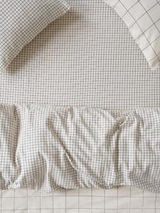 Dream Blue Burlow Check Cotton Percale Fitted Sheet | Single | Piglet in Bed