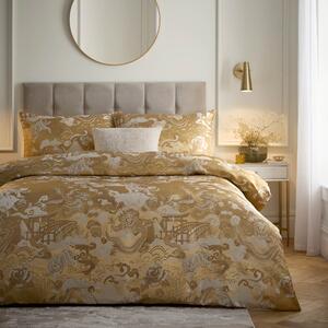 Paoletti Baransu Duvet Cover Bedding Set Gold