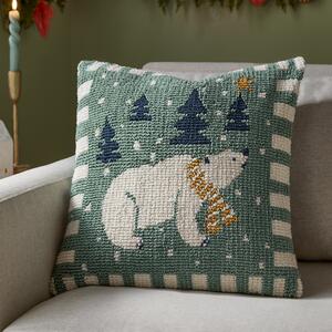 Furn Polar Bear Tufted 45cm x 45cm Filled Cushion Frosty Blue