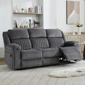 Martinez Fabric Recliner 3 Seater Sofa - Slate Grey