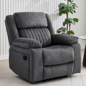 Martinez Fabric Recliner 1 Seater Sofa - Slate Grey