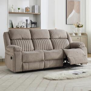 Martinez Fabric Recliner 3 Seater Sofa - Taupe