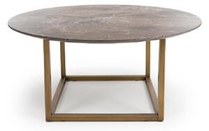 Gabri Sintered Stone Round Coffee Table In Grey