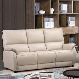 Essex Faux Leather 3 Seater Sofa In Chalk