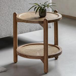 Captiva Wooden Round Side Table In Natural