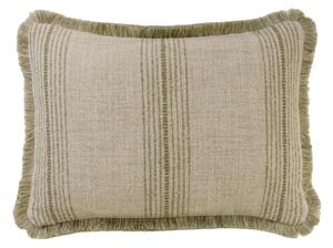 Atrani Stripe Taupe Rectangular, Sustainable Feather, Cushion - Andrew Martin Sophie Paterson With Trim/Fringe & Linen & Linen Blend & Viscose Blend