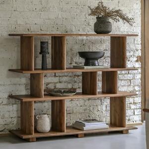 Beziers Wooden Open Display Shelving Unit In Natural