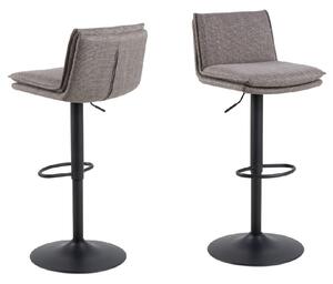 Felton Light Grey And Brown Fabric Bar Stools In Pair