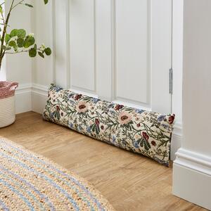 Floral Jacquard Draught Excluder Natural