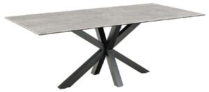 Hebron Ceramic Dining Table With Metal Base In Grey