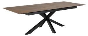 Hebron Ceramic Large Extending Dining Table In Rusty Brown