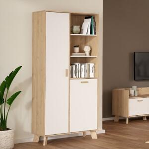 Irvine Wooden Display Cabinet With 2 Doors In Oak And White